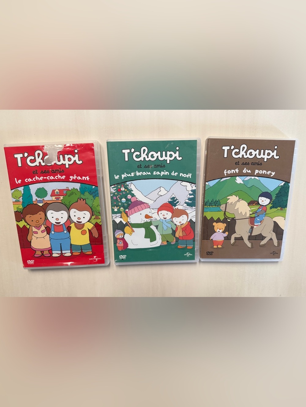 Lot of 3 T'choupi et ses Amis Kids DVDs - French Language